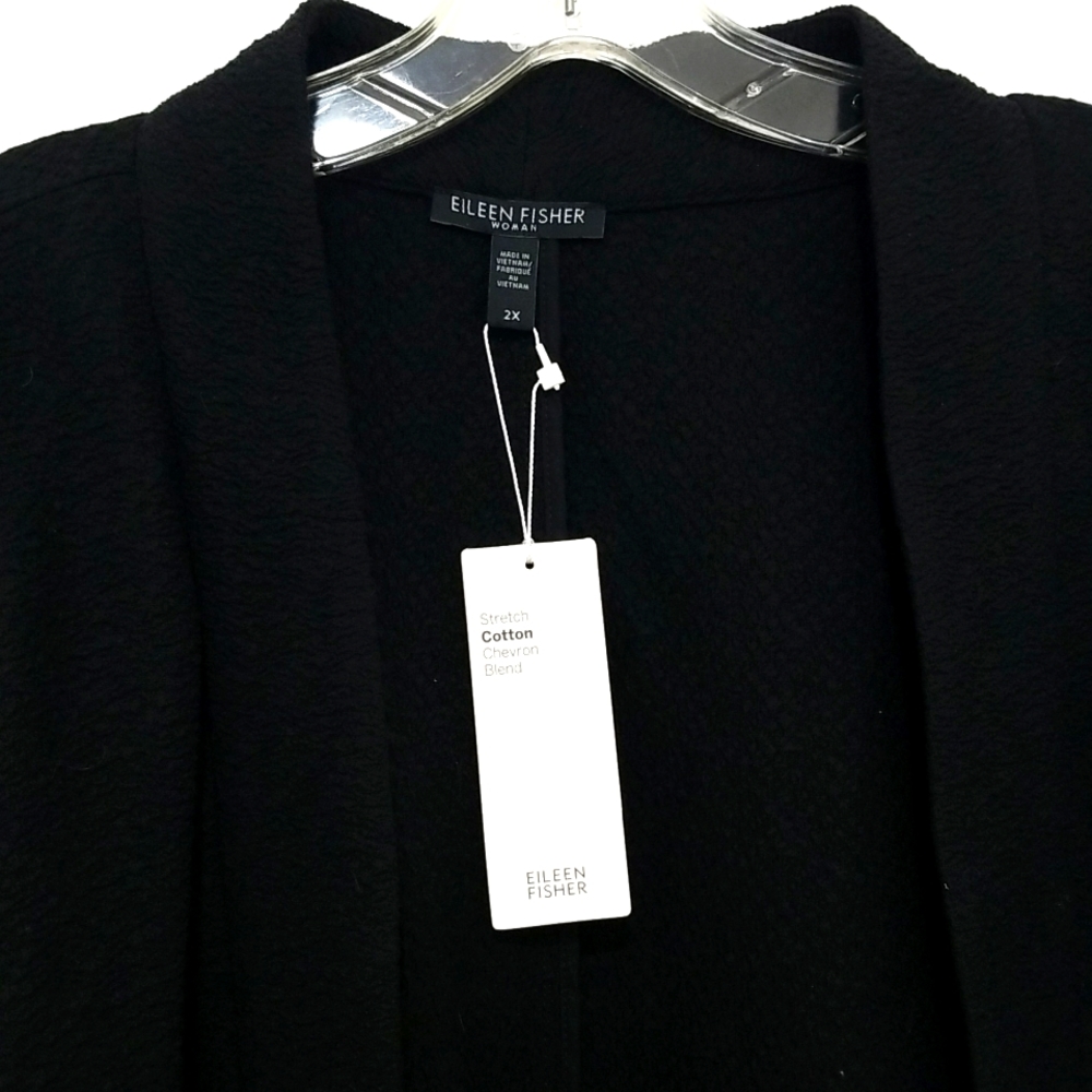 Eileen Fisher Black Notch Collar Jacket Women's Size 2X. NWT - Picture 3 of 9